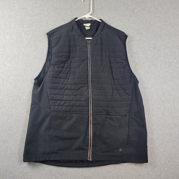 H&M Sport Black Vented Fill Zip Up Lightweight Quilted Running Vest Men's XL - Picture 1 of 13